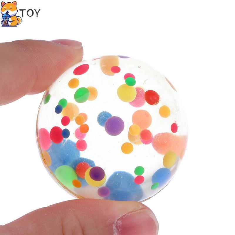 1 pz 42mm trasparente palline di gomma colorate palla di gelatina per bambini giocattoli salto palla rimbalzante palle di rimbalzo bomboniere regali