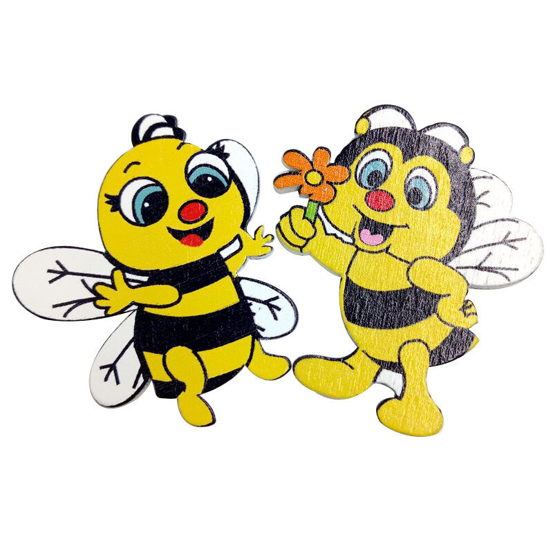 Adornos de abeja con formas de madera para manualidades de álbum de recortes, botones decorativos, fabricación de tarjetas planas, regalo de decoración, 20 piezas, nuevo
