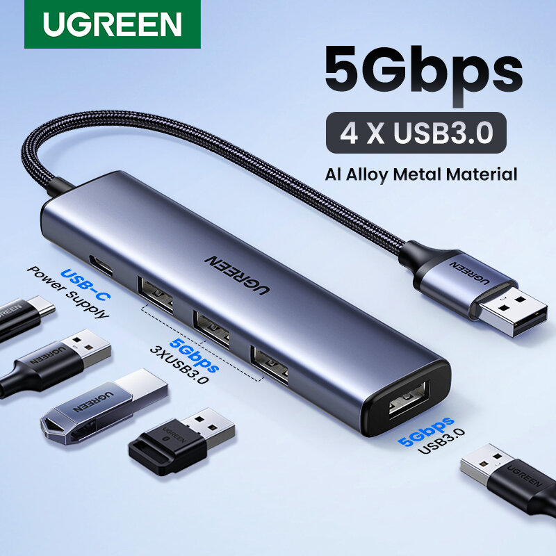 UGREEN – HUB USB 3.0 5G Type C vers 4, adaptateur pour Macbook Pro Air M1, accessoires pour ordinateur portable