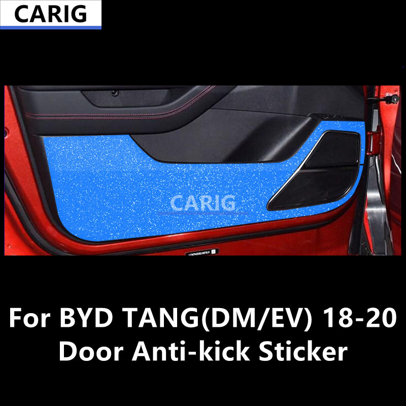 Para byd tang (dm/ev) 18-20 porta anti-pontapé adesivo modificado padrão de fibra de carbono interior carro filme acessórios modificação