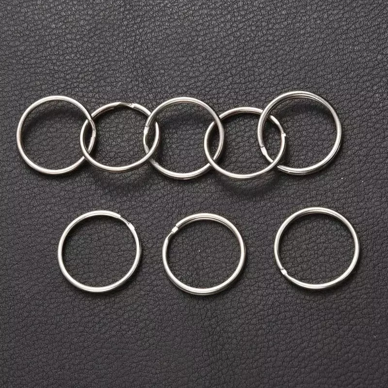Metalowy brelok do kluczy łańcuchy ze stalowy klucz nierdzewnej z pustym pierścieniem dzielonym w kształcie koła do akcesoria do wyrobu biżuterii breloczka do kluczy