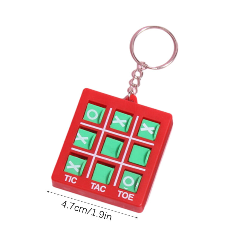 1Pc Mini-Interesse Tick-Tac-Toe Spel Sleutelhanger Puzzel Decompress Xo Spin Schaakspel Kinderspeelgoed