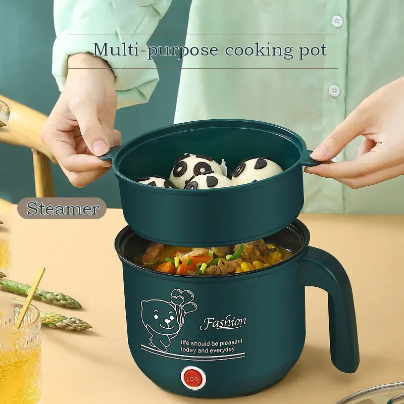 Mini cocina eléctrica antiadherente para el hogar, olla caliente multifunción para 1 o 2 personas, individual o doble