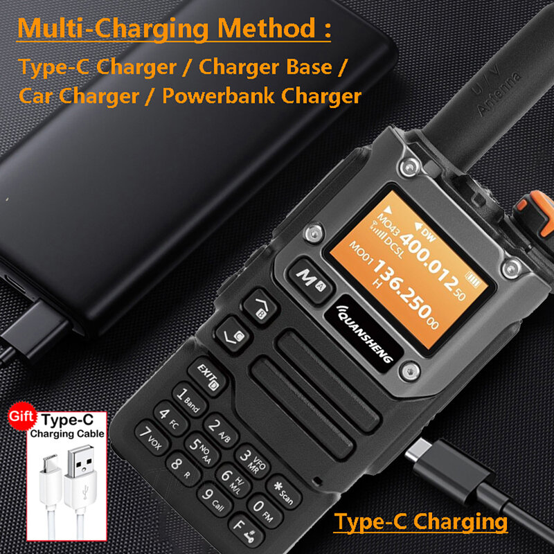 Quansheng-walkie-talkie k5 8,双方向無線コミュニケーター,ハムワイヤレスセット,長距離レシーバー,am fm,UV-K6