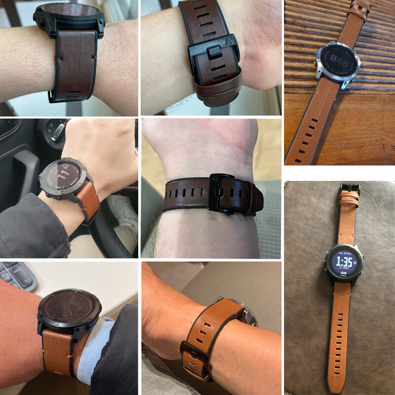 22 26Mm Lederen + Siliconen Horloge Band Bandjes Voor Garmin Fenix 7X 7 6X 6 Pro 5X 5 Epix gen 2 Smartwatch Easyfit Polsbandjes Armband