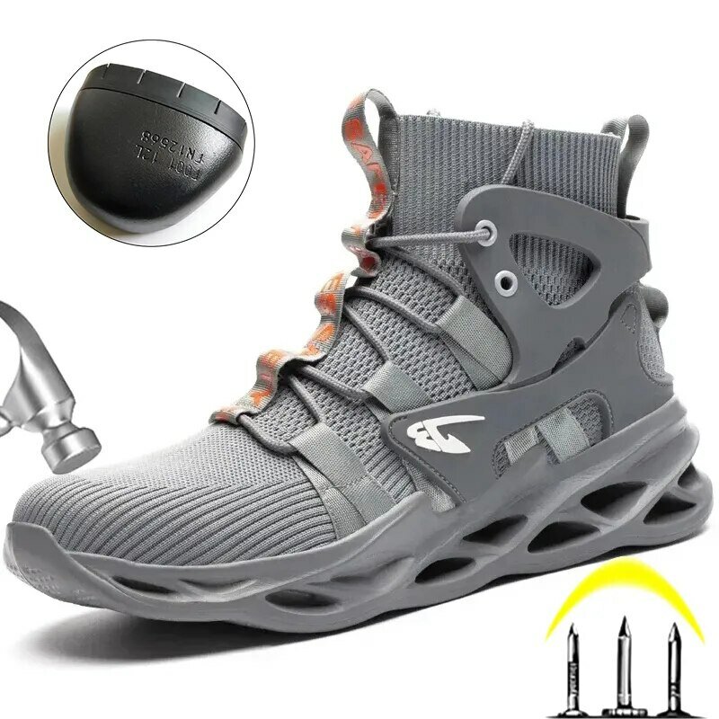 Man Safety Shoes Puncture-Proof Work Sneakers Lightweight Work Shoes Men Steel Toe Shoes Safety Boots Indestructible Shoes