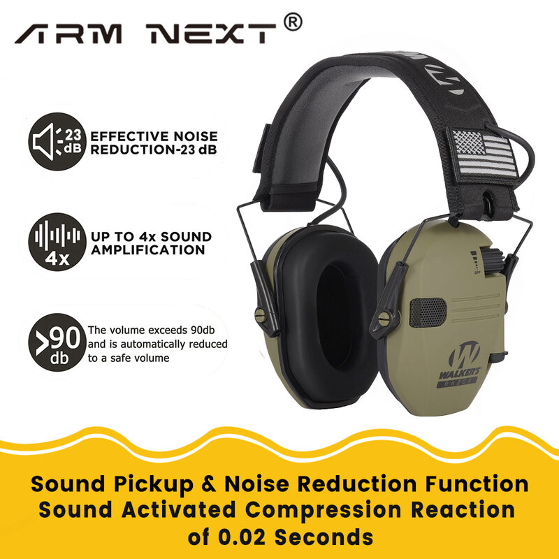 Nr23db magro muff eletrônico tiro earmuff caça tático fone de ouvido proteção auditiva alta qualidade