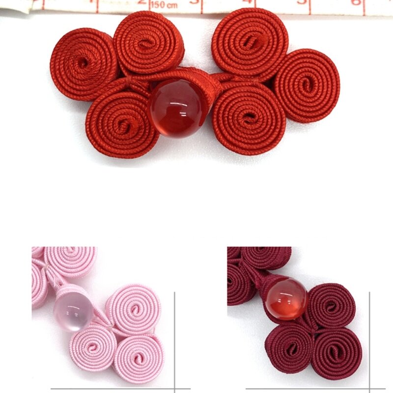 Bottoni cinesi con nodo a tre tondi Accessori decorativi per cucire abbigliamento cinese