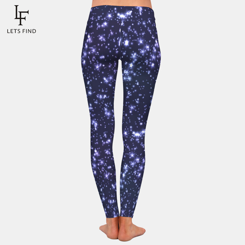 Letsfind novo 2019 imprimir leggings 3d galaxy impressão digital de cintura alta moda feminina leggings casuais