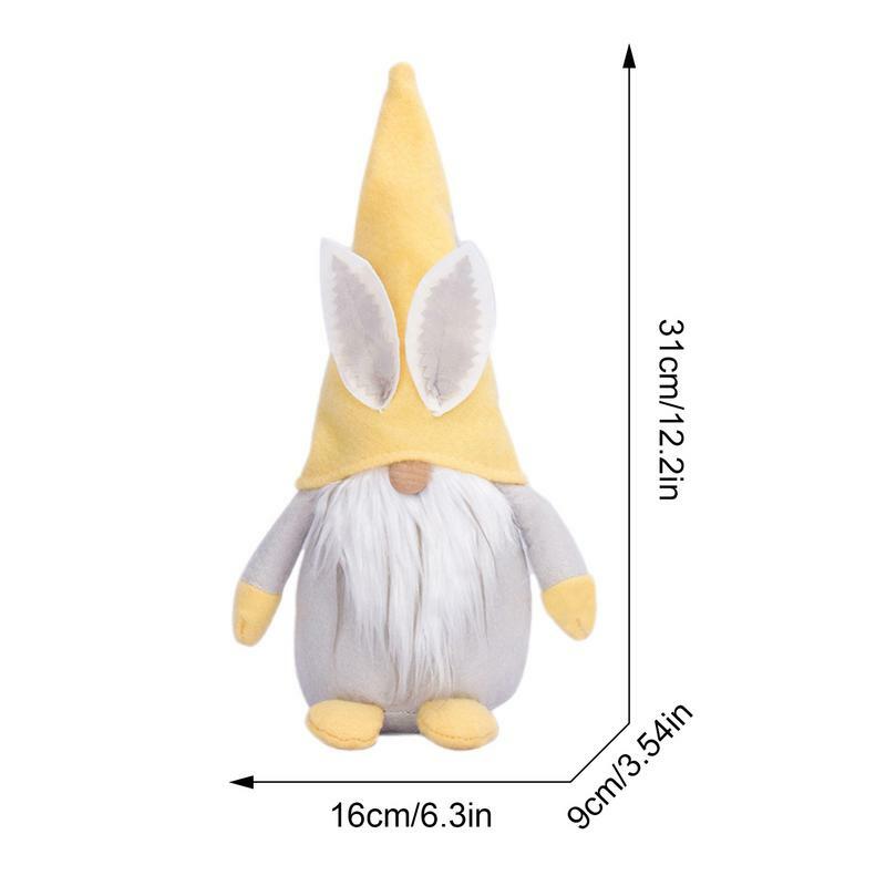 Dekorasi Gnome Paskah baru ornamen Gnome lucu buatan tangan tanpa wajah telinga kelinci dekorasi boneka Musim Semi untuk hadiah kamar anak-anak anak laki-laki dan perempuan
