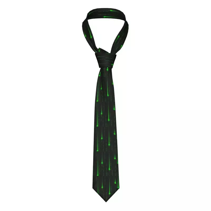 Niestandardowy krawat z kodem matrycy Męskie klasyczne jedwabne krawaty z kodem programowania na ślub