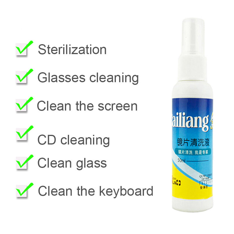 Vaporisateur anti-buée pour lunettes, 50ml, nettoyant pour lunettes, anti-rayures, bouteille de pulvérisation remodelée, fournitures de nettoyage