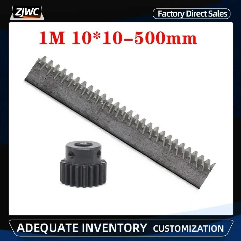 Engrenage métallique en acier T1 10x10x500mm, 1 m, 17 dents, 15 dents, pignon 45mm, 2 pièces