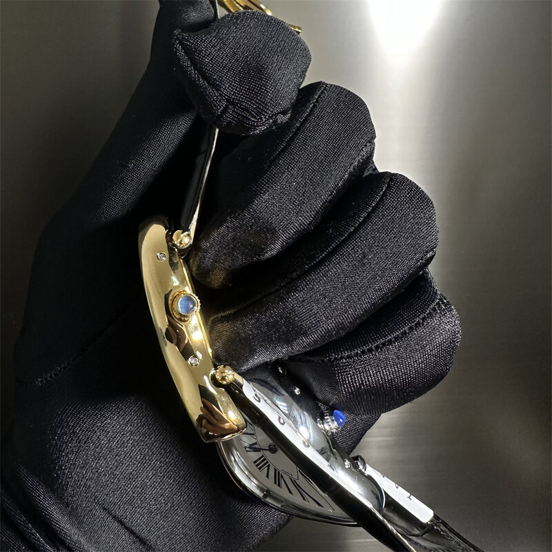 Quelle! Männer Frauen Saphirglas Uhr Original Surrealismus Kunst Design Armbanduhr wasserdichte Edelstahl unregelmäßige Form