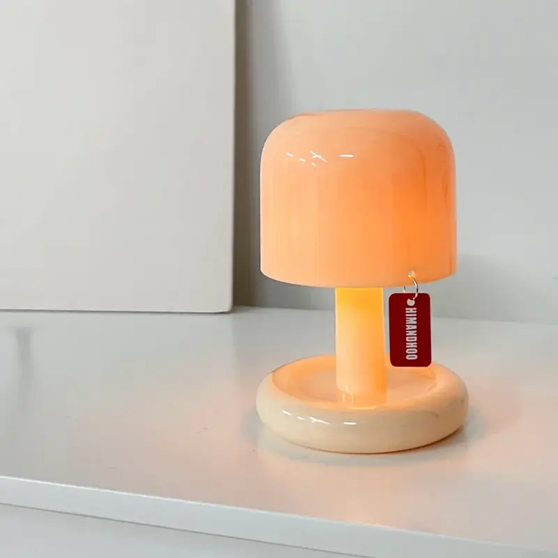 Mini lámpara de mesa creativa de setas, luz nocturna de escritorio recargable de Color atardecer para dormitorio, mesita de noche, decoración de sala de estar, regalo para niños