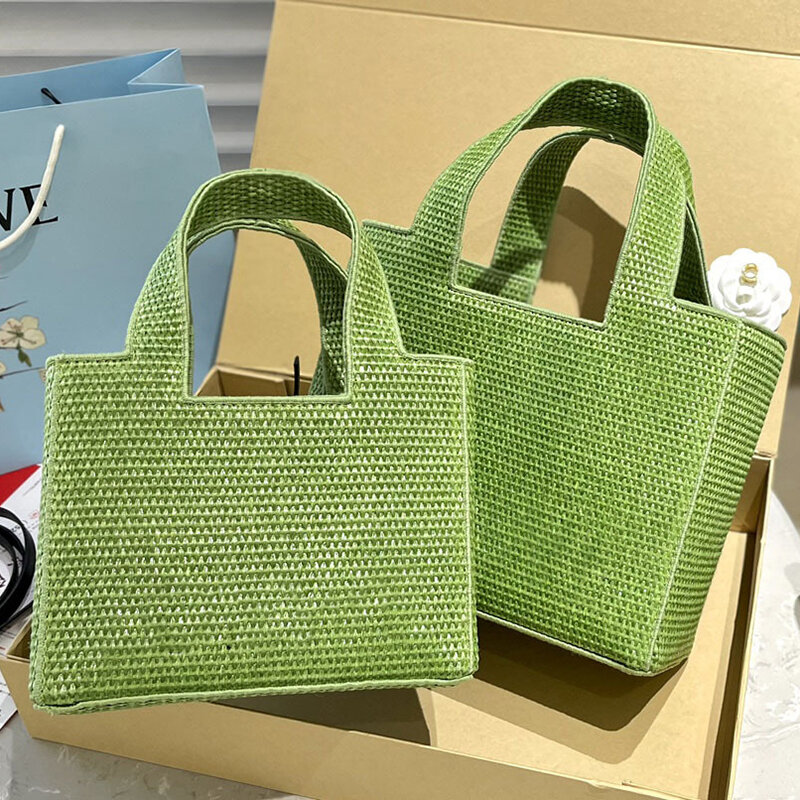 Летняя дизайнерская Новая женская плетеная роскошная сумка-тоут ручной работы, соломенная сумка через плечо, вместительная сумка для покупок для отпуска Crossybody