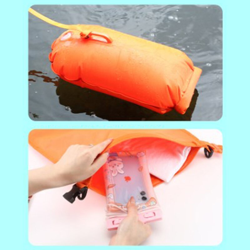 Multifuncional Swim Float Bag com cinto, Outdoor Safety Natação Boia, impermeável PVC Lifebelt, Saco de armazenamento para esportes aquáticos