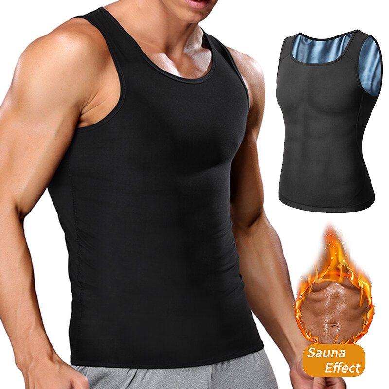 Sweat Sauna Men Shapers Premium Slimming Shapewear Abdominals Workout Sauna Tank Top Waist Trainer Vest