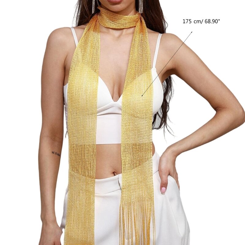 Блестящий Прозрачный шарф для женщин, модный легкий кружевной шарф с кисточками для женщин, свадебный декоративный шарф для путешествий