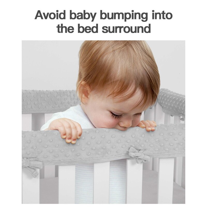 Parachoques de cuna de bebé, almohadilla protectora de cabeza circundante, circunferencia, protección de cama, 3 piezas