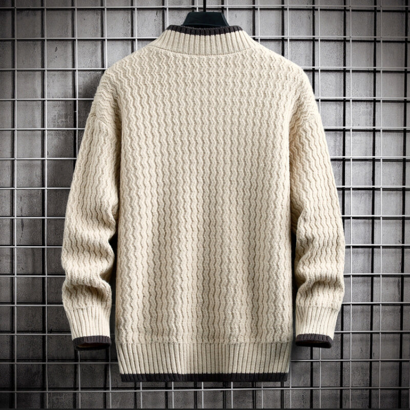 Осенне-зимние свитера с длинным рукавом, мужские повседневные вязаные пуловеры с круглым вырезом, мужские теплые свитера в клетку в Корейском стиле для пар, 4x l-m