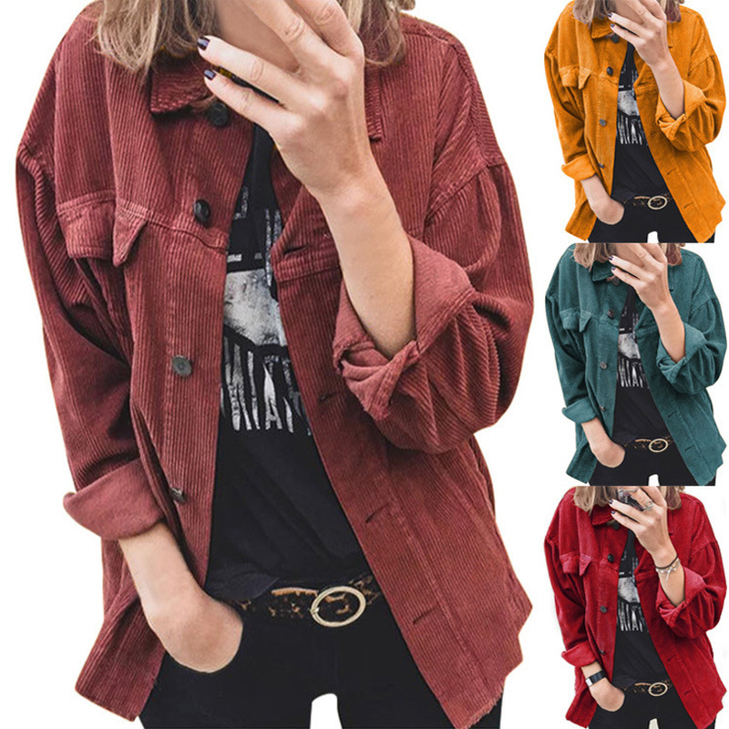 Cardigã de manga comprida de botão feminino, lapela, monocromático, casual, camisa quente com bolso, jaquetas femininas elegantes, veludo, pop, 2024