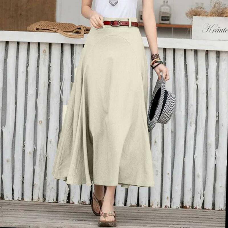 Maxifalda de cintura alta para mujer, falda larga Irregular con dobladillo grande, Color sólido, corte holgado, ropa de calle