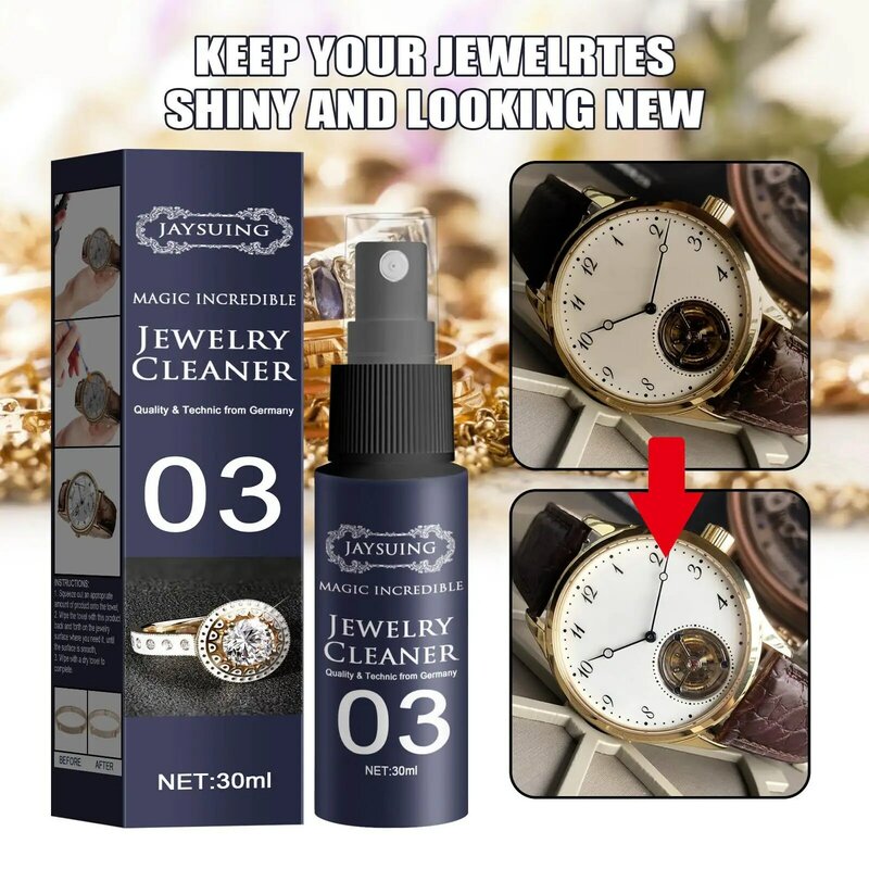 30ml/50ml Set Jewelry Detergent Cleaning Gold Watch Diamond Rust Decontamination Dial Cleaning Spray Effective Rust Removal