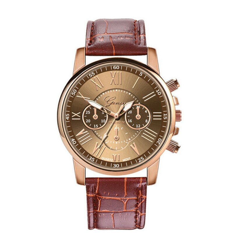 Casual Leather Strap Quartz Watch Simple Exquisite Business Leisure Watch Unisex Life Waterproof Clothing Accessories Watch