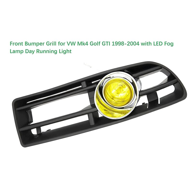 Yellow Light Front Fog Lights Assembly Fog Lamp Grille With Switch Harness For VW Bora Jetta MK4 1998-2004 Parts