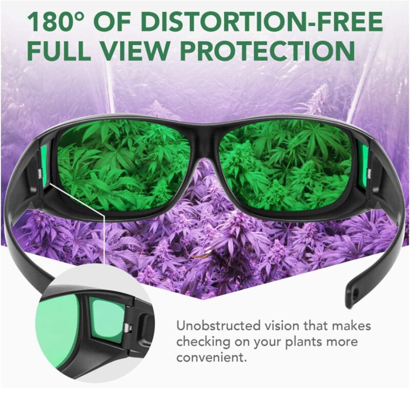 Plant Growth Light Eye Protection Gardening LED Planting Glasses Grow Room Glasses with Glasses Case