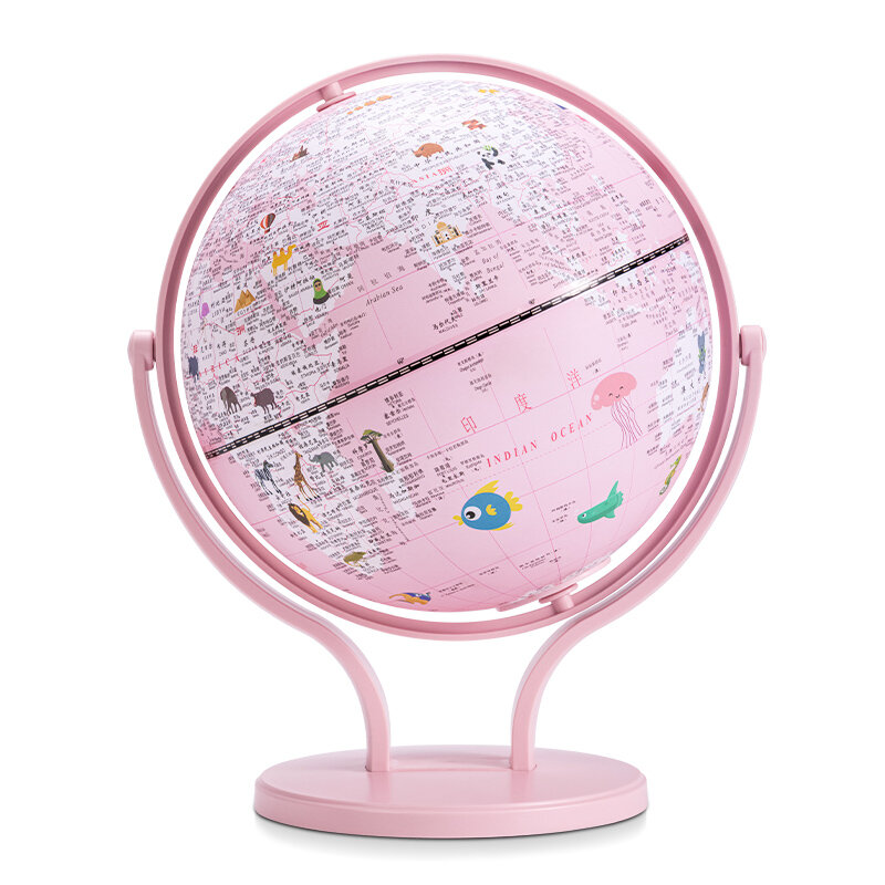 Deli-Smart 3D Globe for Kids, Pré-escolar Graduação Toy, Carregamento Versão, Rosa, Idade 7-14, Presente de Aniversário, LG676