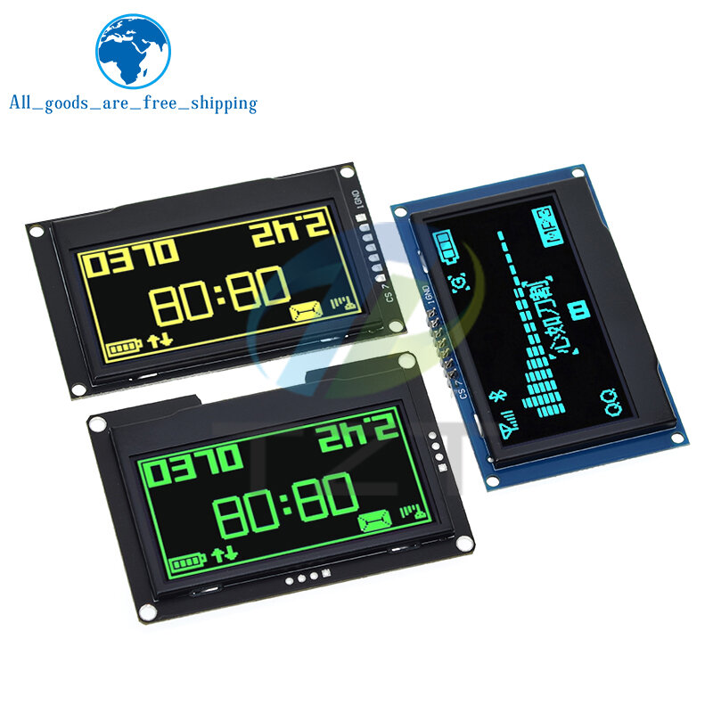 2.42 inci 2.42 "modul tampilan OLED 128x64 LCD layar HD modul SSD1309 7 Pin SPI/IIC I2C Antarmuka seri untuk Arduino UNO R3