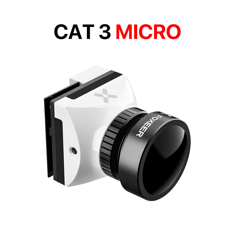 Foxeer Micro Mini Câmera FPV, baixa latência, baixo ruído, câmera noturna, 1200TVL, 0.00001Lux, 2.1mm, PAL, NTSC para RC Racing Drone, 3