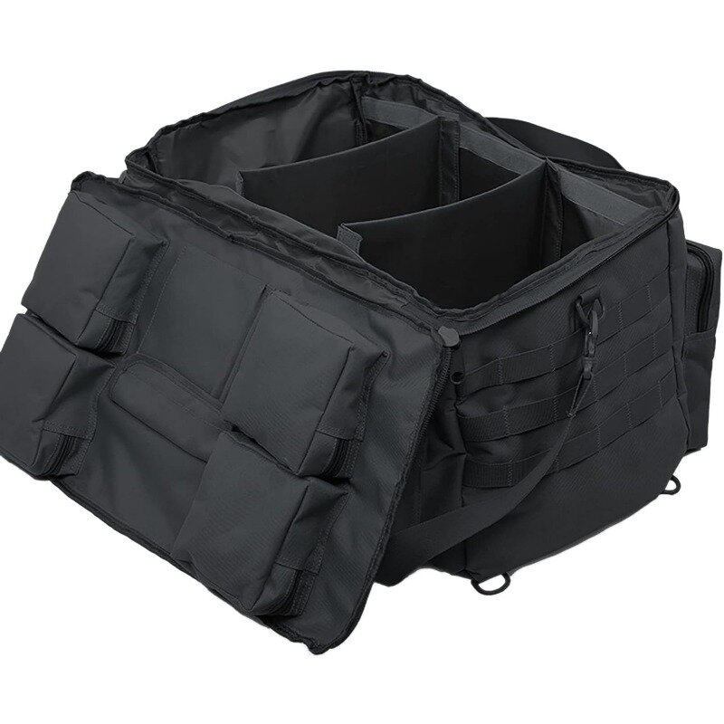 Bolsa de viaje deportiva para hombre, mochila de gimnasio de gran capacidad de 50L, paquete de asalto multifuncional (negro)
