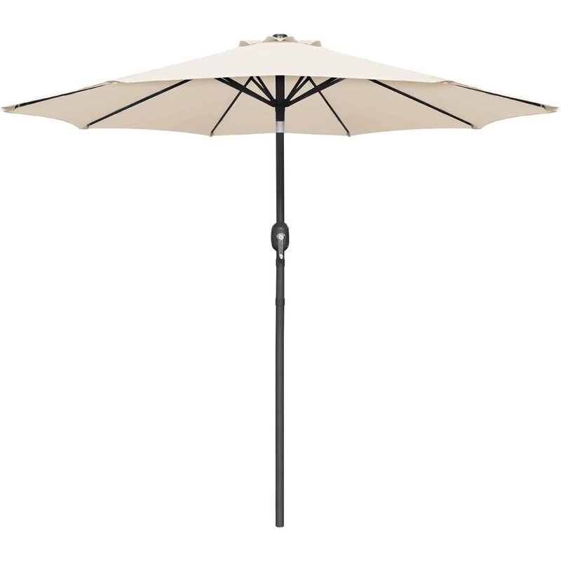 Vineego 9 FT Market ombrellone da esterno ombrello dritto con inclinazione regolabile,