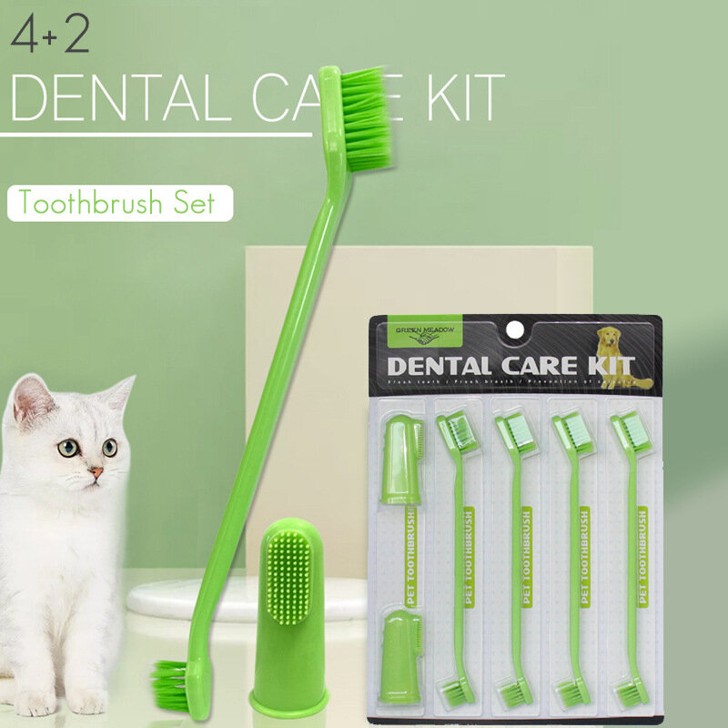 Pet Supplies Dog Toothbrush Teeth Cleaning Bad Breath Care Nontoxic Tooth Brush Tool Dog Cat Cleaning Supplies Pets Accessories