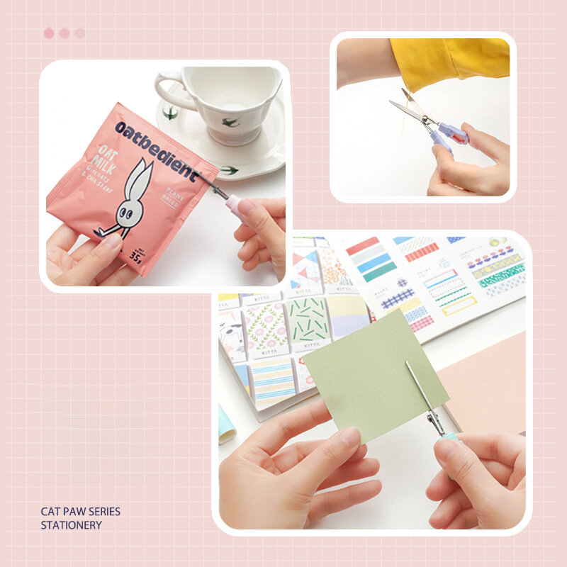 Mr. paper-مقص محمول صغير ، 3 أنماط ، تدرجات لمخال القط ، لون الحلوى ، أدوات مكتبية لطيفة