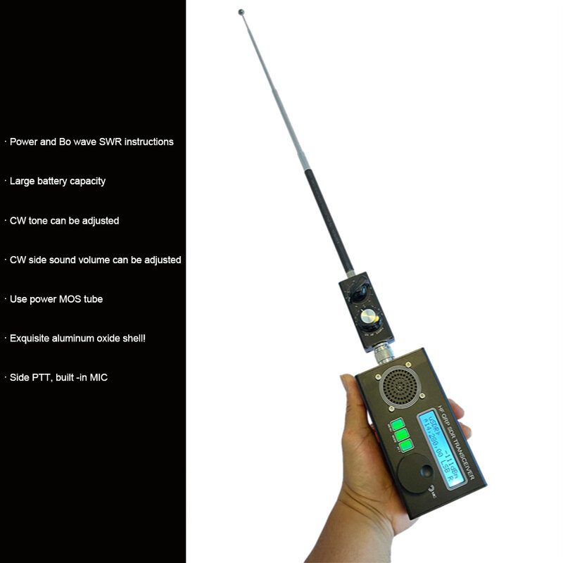 Antenna a onde corte Wireless User-friendly lunga durata della batteria ricetrasmettitore SSB portatile ricetrasmettitore FM set 1