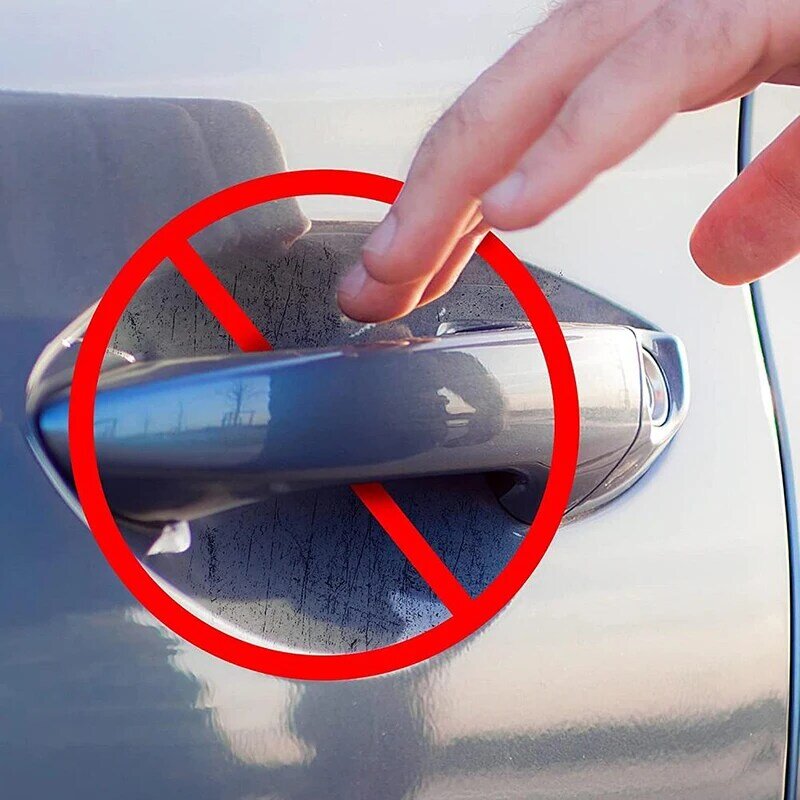 10 stücke Auto Türgriff Schutz Film Transparent Tür Griff Aufkleber Scratch Aufkleber Selbst-adhesive Farbe Protecter Mit Schaber