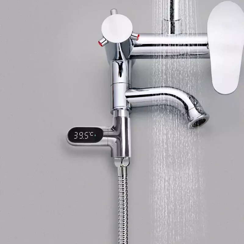 Display a LED termometro per doccia ad acqua per uso domestico 5-85 ℃ flusso termometro ad acqua autoalimentato monitoraggio misuratore intelligente di energia per la cura del bambino