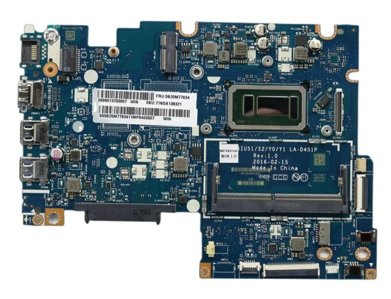 LA-D451P motherboard for Lenovo Flex4-1470 Yoga 510-14ISK laptop motherboard with Pentium CPU 4405U 100% test send