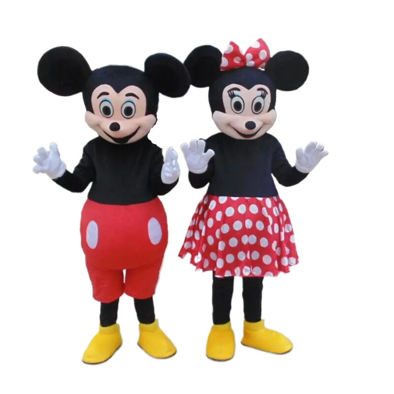 Cosplay tikus anak laki-laki Mickey dan tikus Anak perempuan Minnie karakter kartun kostum maskot iklan pesta kostum karnaval hewan mainan