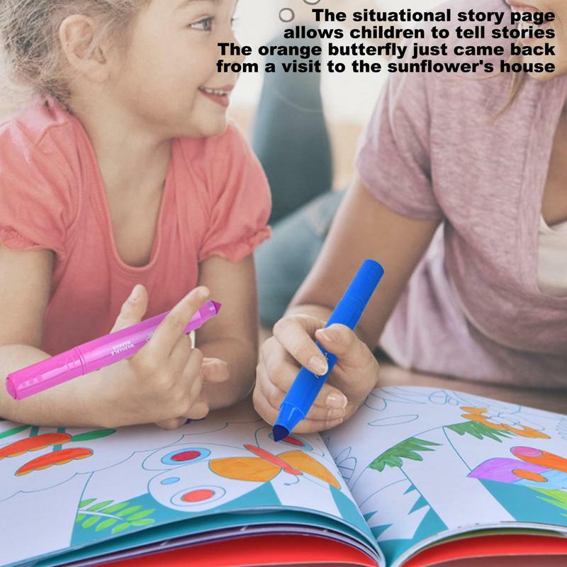 Livro de colorir para crianças, Brinquedos Educativos Aprendizagem Precoce, Arte Educativa Artesanato Presente, Desenho Prática