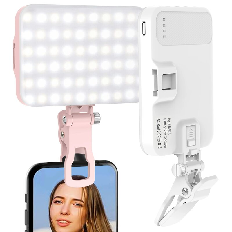 Luz de relleno de foto Led regulable, soporte ajustable para teléfono, iPhone, fotografía, vídeo, iluminación para grabación de vídeo, Streaming, Filmin