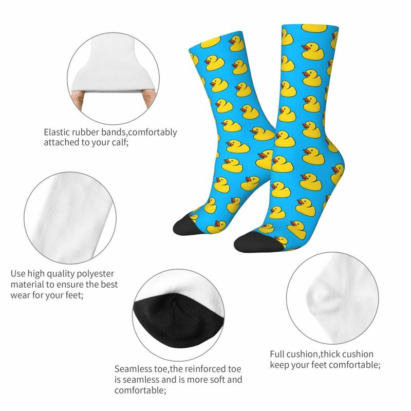 Классические Резиновые Милые носки с изображением утки для мужчин и женщин зимние чулки с принтом