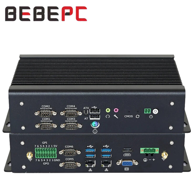 BEBEPC-كمبيوتر صغير صناعي ، يدعم Win10 ، wi-fi ، بلوتوث ، جهاز كمبيوتر Pfense ، 2LAN6COM ، مرة ، من ، RS485 ، RS422 ، 3G ، 4 LTE