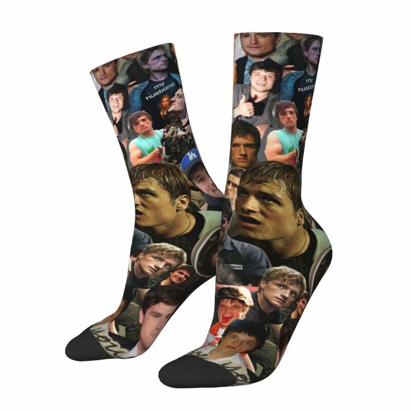 Senang lucu kaus kaki pria pria Harajuku Saya cinta Josh Hutcherson kaus kaki grafis wanita musim semi musim panas musim gugur musim dingin