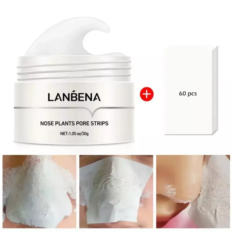 LANBENA White Blackhead Remover Nose Mask Pore Strip Black Mask Peeling Acne Treatment Black Deep Cleansing Skin Care Korea