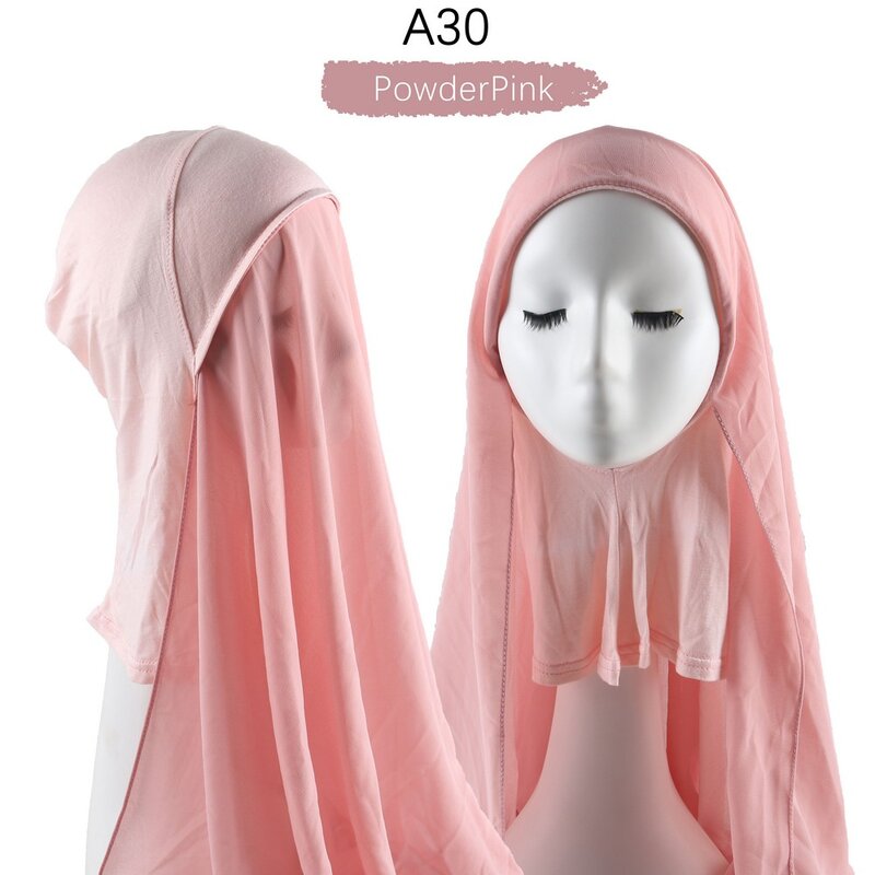 Muzułmański damski szyfonowy hidżab szalik z dżersejową czapką z szarfą czapką wewnętrzna czapka na głowę Stretch hidżab etui Turbante
